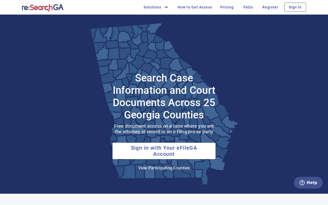 Chatham County people search on the re Search Georgia court portal