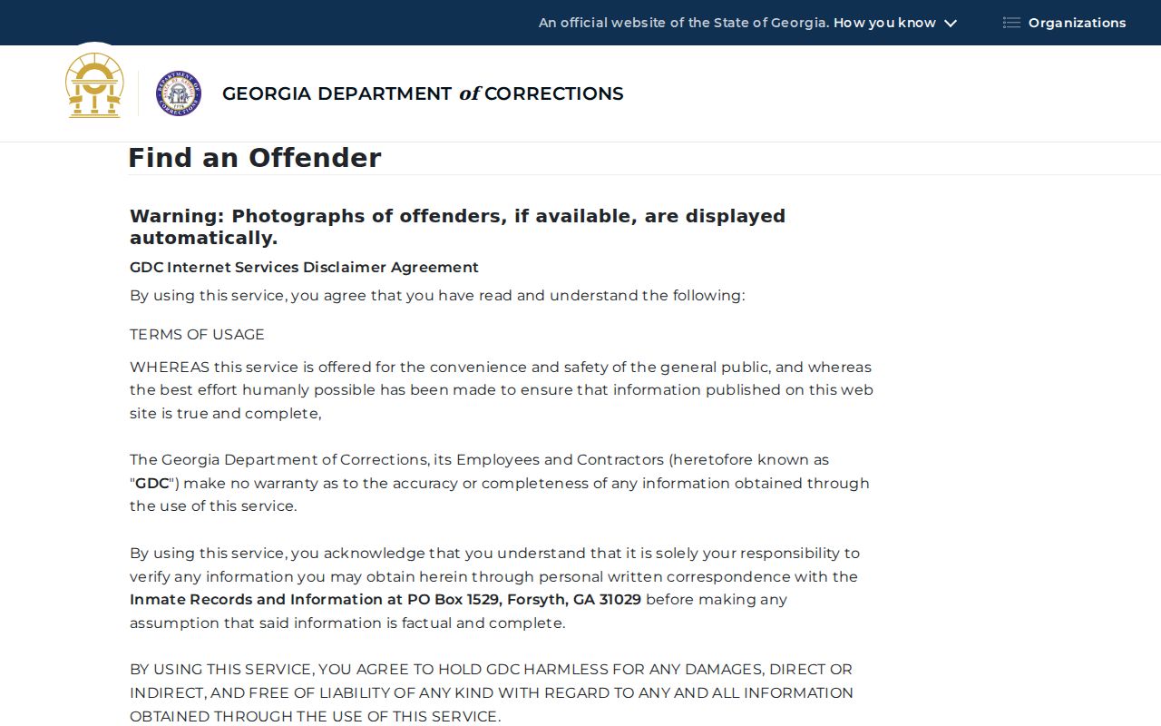 Chatham County public records research using Georgia offender search